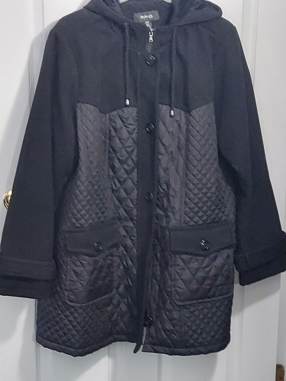 Style & Co. Hooded Black Jacket